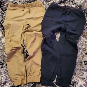 *3-for-$30* (2pairs) Boys Izod Jogger Pants, Navy Blue & Khaki, SizeMedium 10-12